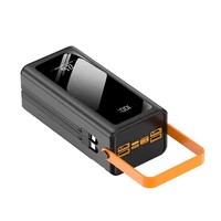Power Bank portabel 22.5W, pengisian cepat, 60000mAh dengan 2 kabel lampu berkemah, Power Bank portabel OEM disesuaikan