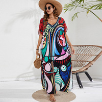 Robe de plage sans manches 100 % polyester imprimée décolorée 44 couleurs, style européen et américain, protection anti-UV, idéale pour les vacances