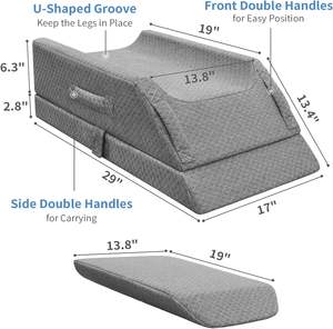 مخدات رفع الساق من رغوة الذاكرة القابلة للتعديل للتبريد ، لراحة الظهر والركبة والورك والكاحل لتخفيف الآلام ، بوضعية وظيفية - Product Image 2