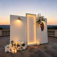 Mur de fond de scène de mariage à LED blanches, panneau personnalisé avec logo pour photomaton, idéal pour la décoration de réceptions, cérémonies, banquets et événements