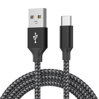 Câble de données USB-A/USB Type-C en nylon tressé bicolore pour téléphones mobiles LeEco, prend en charge la charge et le transfert de données ultra-rapides