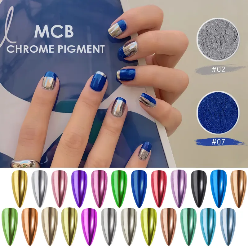 Spiegel-Nagelpulver 0,5 g/Schachtel Chrome-Pigment DIY Maniküre-Dekoration UV-Gel Nagelkunst Glitzer
