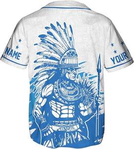 Высококачественная Удобная бейсбольная форма с принтом из Джерси для белого и синего цвета, простая бейсбольная майка - Product Image 6