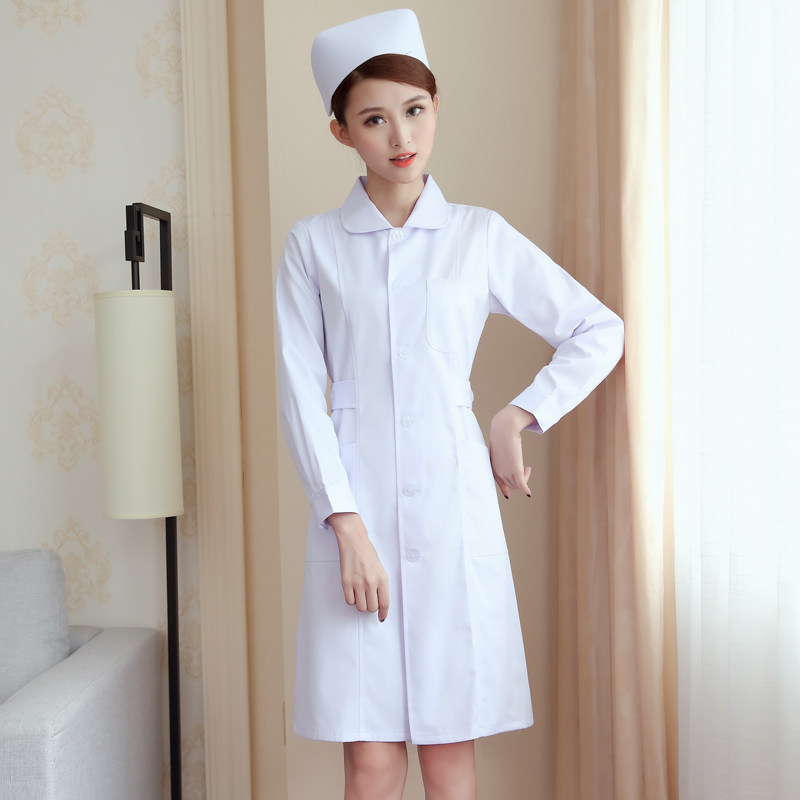 fitted lace wedding dress Women's Medical Scrub Dress | White main image 1