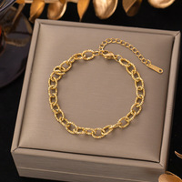 Bracelet de Mode pour Femme en Acier Inoxydable avec Pendentifs Gothiques Perles Chaîne Style Hippie