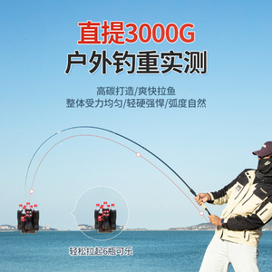 Canne à pêche en fibre de carbone avec anneaux Fuji, dureté réglable rapide ML MH, grande conicité, pour la pêche au bar en mer, sur la plage, en bateau, en rivière, en lac - Product Image 4