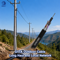 Kabel Serat Optik Berlapis Baja Wanbao GYTA 2-288 Core Tahan Air Luar Ruangan dengan Kawat Baja, Selubung APL PE, untuk Saluran Udara dan Pemasangan Langsung ke Tanah