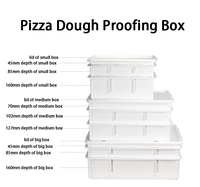 Boîte de levage de pâte à pizza QH Medium LID en plastique blanc de qualité alimentaire et plateau de rangement empilable pour la pâtisserie et les restaurants