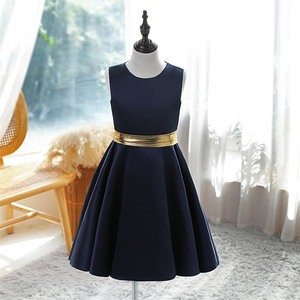 Navy Blue Dress Gold Belt - Elegant Women's Fashion Navy Blue Dress Gold Belt - Elegant Women's Fashion