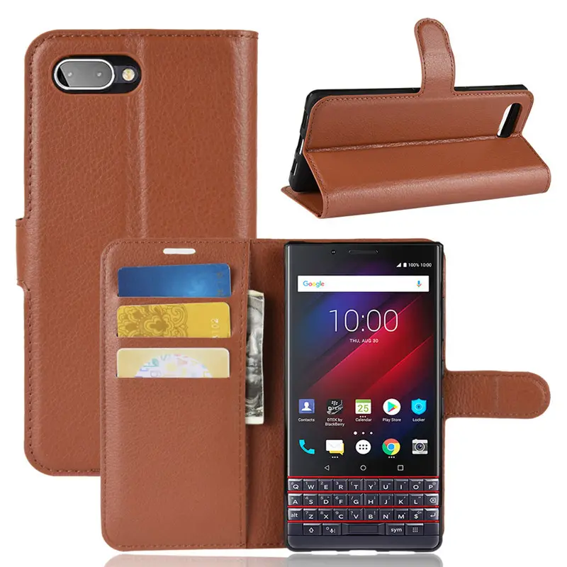 Wholesale Hidden bracket Flip Wallet Anti-fall Phone Covers For BlackBerry Key 2 LE Key 2 lite Leather Case