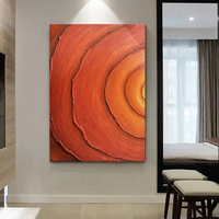 Décoration d'intérieur toile peinte à la main orange abstraite 3D texturée art mural suspendu sur toile
