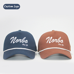 2025 en Stock Retro personalizado 3D bordado logo sombreros de 5 paneles gorras deportivas con estampado de hojaldre Gorras gorra de béisbol de algodón para Unisex - Product Image 1