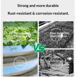 Fioriera Ovale Rialzata in Acciaio Zincato, Vaso in Metallo <span class=keywords><strong>per</strong></span> Ortaggi Erbe Aromatiche Fiori, Letto da Giardino Esterno <span class=keywords><strong>per</strong></span> Cortile - Product Image 4