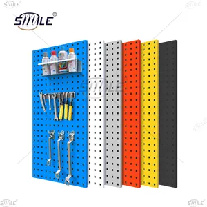 Smile ganchos de aço placa de metal, prateleira com ganchos, preto, branco, vermelho, controle de parede, ferramenta de montagem customizável