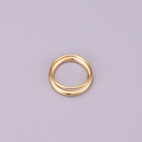 Anneaux en acier inoxydable 316l à double cercle vente en gros bague en acier au titane plaqué or 18 carats pvd bague pour femmes