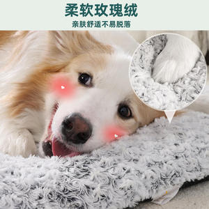 Deluxe Plush <strong>Dog</strong> Crate Bed Winter <strong>Kennel</strong> Pad Solid Pattern Velvet Material Washable Breathable for Comfortable Pet Rectangle - Product Image 4