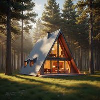 Maison d'appartement moderne de luxe à structure triangulaire en acier - Conception imperméable, durable et écologique pour salon et cour