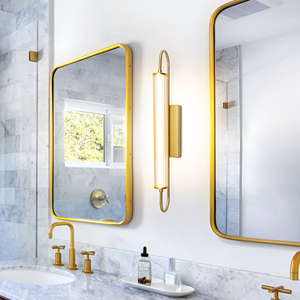 Lampe LED murale moderne en fer avec finition dorée pour chambre à coucher, salle de bain, hôtel - Product Image 1