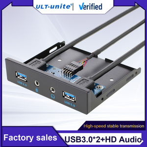 Panel frontal ULT-unite con soporte de audio Placa base de 20 pines a puerto dual USB 3,0 HUB + Cable de audio para unidad de disquete - Product Image 2