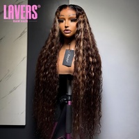 Perruque Lace Front Transparente P4/27 à Prix Abordable, Perruque Frontale 13x4 Ombrée Marron, Perruques en Cheveux Humains Blond Miel avec Mèches Foncées