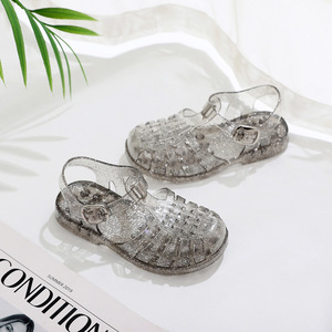 Sandali Estivi per <span class=keywords><strong>Bambini</strong></span> con Cinturini a Fibbia, Trasparenti, in PVC, con Suola Piatta, Traforati, Versatili, Stile Jelly, per Esterni - Product Image 6