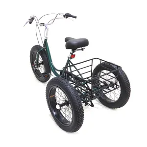 New 26 inch trike fat tire 3 wheel Tricycle /three wheels adult cargo bike with rear basket