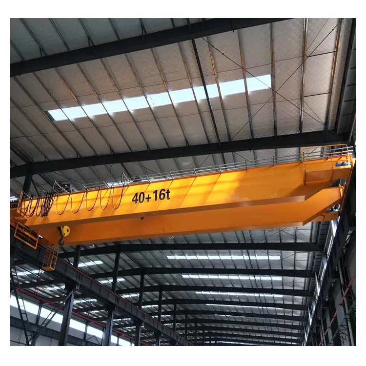 40 ton + 16 ton double girder beam motor-driven 50 t overhead crane wheel bridge travelling eot crane in workshop price