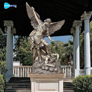 Sculpture en bronze personnalisée de Saint-Michel Archange pour la sculpture de jardin d'église, statue en bronze de défenseur religieux, artisanat en métal - Product Image 6