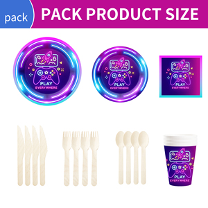 ชุดตกแต่งงานวันเกิดธีมวิดีโอเกม DAMAI แบบกำหนดเอง สำหรับงานเลี้ยงวันเกิดเด็ก หรืองานเลี้ยงวันเกิดเด็กผู้ชาย ชุดอุปกรณ์บนโต๊ะ - Product Image 5