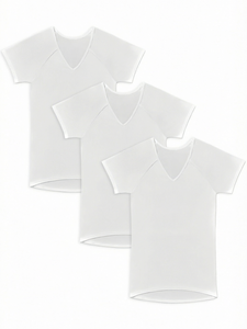 White V-neck Men's T-shirt Short Sleeve Cotton <b>Bamboo</b> Fiber Eco-Friendly Loose Fit Oxford Fabric Custom Logo Sportswear Private - Product Image 1