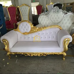 Sang Trọng Vàng Rắn Gỗ Baroque Chaise Lounge Ghế