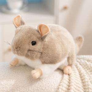 Peluche <span class=keywords><strong>chinchilla</strong></span> réaliste en position couchée, jouet en peluche mignon pour enfants, cadeau en peluche animal - Product Image 4