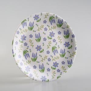 Plato de ensalada de melamina con diseño floral blanco, tamaño M, para uso en restaurantes - Product Image 4
