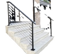 Rampe d'escalier rectangulaire en acier inoxydable pour terrasse, système de garde-corps à câbles en métal facile à installer, clôture d'escalier