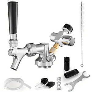Mini Dispensador de Barril de Cerveza de Acero Inoxidable con Grifo y Regulador de CO2, Lanza para Barril de 2L/3.6L/4L/5L/10L, Growler Portátil - Product Image 1