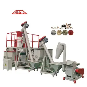 Chicken Feed Mixer And Grinder Machine Automatic Cattle Rabbit Feed Manufacturing Granulator Machine Production Line In Kenya