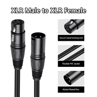 Câbles XLR 3,3 pieds, câble de microphone mâle vers femelle 3 broches, blindé et équilibré de qualité supérieure, cordon de raccordement XLR durable pour table de mixage et enceinte