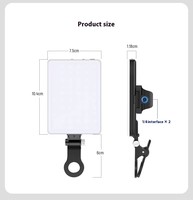 Nouveauté 3000K-7500K Téléphone Led Lumière de Remplissage 60Mah Clip Sur Téléphone Portable Selfie Flash Selfie Lumière pour Vidéo