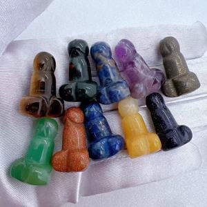 Dildo de Cristal Natural Mini al por Mayor, Artesanía de Piedra Semipreciosa, Pene de Cristal de Cuarzo Mixto Tallado a Mano - Product Image 4