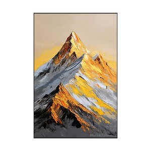 Pintura al Óleo Pintada a Mano, Montañas Doradas, Impresionismo, Marco de Metal, Gran Tamaño, Arte Moderno Minimalista para Decoración de Pared de Sala de Estar - Product Image 5