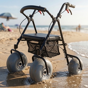 ARY MEDICAL Beach Walkers, cadre en aluminium léger, roues à ballons <span class=keywords><strong>pour</strong></span> la herbe, les pierres, toutes surfaces, permet de marcher sur la plage - Product Image 6