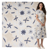 Tissu brodé 100 % coton tissé à prix de gros abordable pour robes de mariée, sacs, défilés de mode, chemises - Textile créatif
