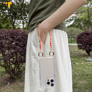 Mignon cristal perlé téléphone <span class=keywords><strong>bijoux</strong></span> sac breloques perles de verre bracelet téléphone portable sangle porte-clés pour <span class=keywords><strong>iPhone</strong></span> 15 16 17 Bracelet chaînes - Product Image 6