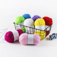 Fil à paillettes en polyester, 23 couleurs, fil à plumes pour crochet, éponge à vaisselle