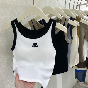 <strong>Women</strong> Sexy Knitted Tank <strong>Top</strong> Crew Neck Sleeveless Crop <strong>Top</strong> Y2K Knitwear Camisole <strong>Vest</strong> <strong>Top</strong> - Product Image 4