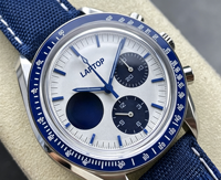 Herren-Luxus-Sportuhr mit Saphirglas, Chronograph, Edelstahlgehäuse, Gangreserveanzeige und Automatikwerk