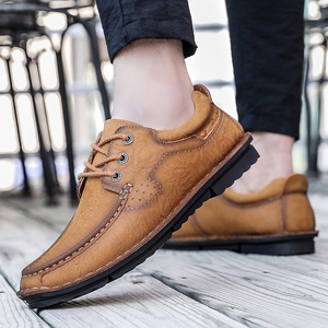 Suministro de fábrica, acepta OEM, capa de puño de alto nivel, cuero de vaca con cordones, zapatos casuales hechos a mano para papá para hombres - Product Image 6