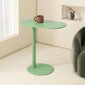 Mesa de centro de lujo pequeña de diseñador danés, mesa auxiliar de hierro de estilo nórdico moderno con esquinas móviles, mesa lateral y auxiliar convertible - Product Image 4
