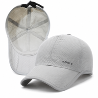 Casquette de baseball vintage sportive en popeline 100 % polyester, broderie personnalisée avec logo OEM, perforations découpées au laser, séchage rapide, vente en gros