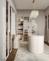 Armoire Walk-In Moderne de Luxe Personnalisée avec Cadre en Aluminium Porte en Verre Meuble de Chambre à Coucher